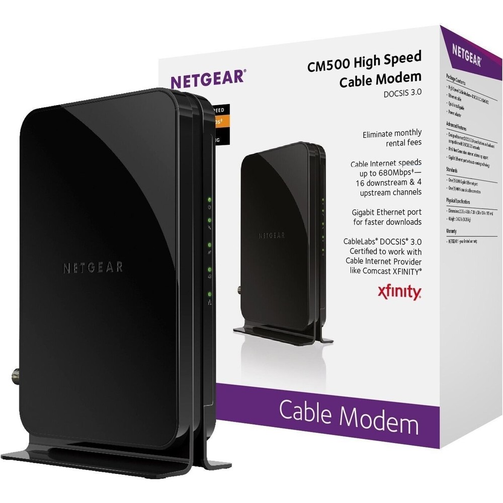 NETGEAR CM500 Hi Speed Cable Modem 680 Mbps. w/ DOCSIS 3.0 (SEE PHOTOS)